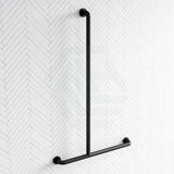 Metlam 1100X700Mm Left/Right Hand Offset Flush Mount Shower Grab Rail In Designer Black