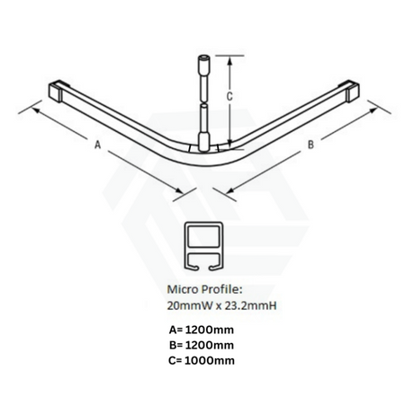 1200/1600Mm L Bend Shower Curtain Track System In Designer Black 1200X1200Mm Special Care Needs