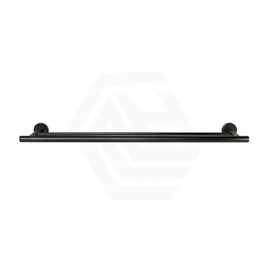 Metlam 635Mm Round Double Towel Rail Designer Matt Black Rails