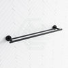 Metlam 635Mm Round Double Towel Rail Designer Matt Black Rails