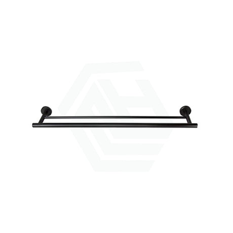 Metlam 635Mm Round Double Towel Rail Designer Matt Black Rails