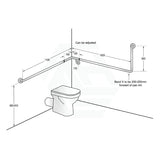 Metlam 90° Flush Mount Wrap Around Grab Rail Modular 1100X1025X600Mm Left/Right Hand In Designer