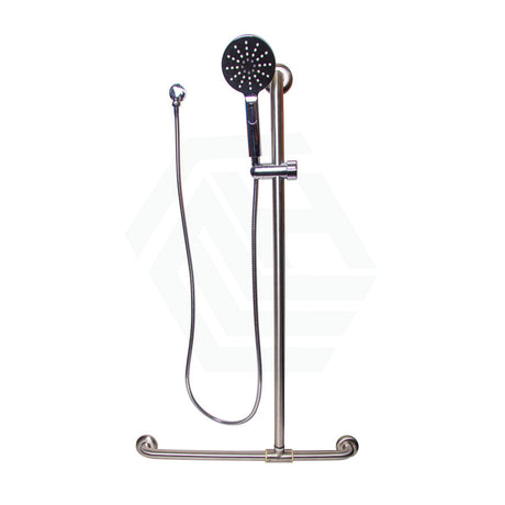 Metlam Round Universal Sliding Shower Rail Kit With Handheld Chrome Stainless Steel Disability