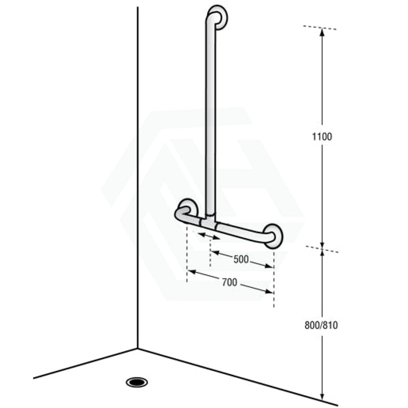 Metlam Round Universal Sliding Shower Rail Kit With Handheld Chrome Stainless Steel Disability