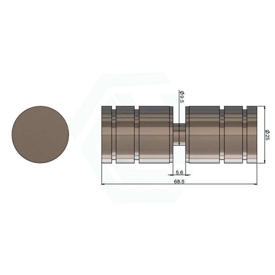 Meir Shower Door Round Handle Solid Brass Pvd Lustre Bronze Handles