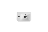 375X255X125Mm Mini Rectangle Gloss White Wall Hung Ceramic Basin Left Or Right Tap Hole Available