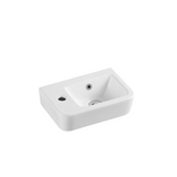 375X255X125Mm Mini Rectangle Gloss White Wall Hung Ceramic Basin Left Or Right Tap Hole Available