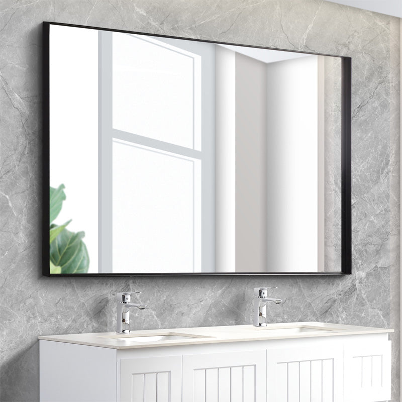 450/600/750/900/1200Mm Bathroom Black Framed Square Mirror Wall Mounted Mirrors