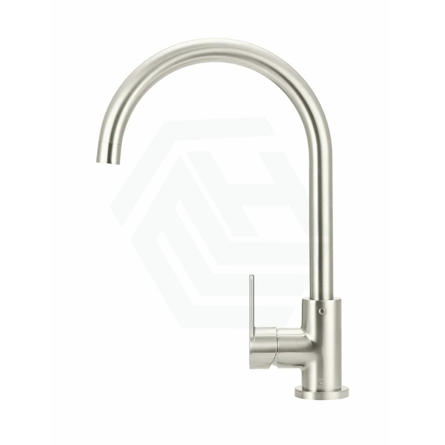 N#3(Nickel) Meir Round Gooseneck 360 Degree Swivel Kitchen Mixer Tap With Paddle Handle Pvd Brushed