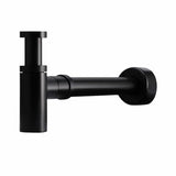 Meir Matt Black Round Bottle Trap For 32Mm Basin Waste 40Mm Outlet Solid Brass Traps