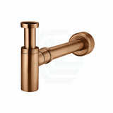 Meir Pvd Lustre Bronze Round Bottle Trap For 32Mm Basin Waste 40Mm Outlet Solid Brass Traps