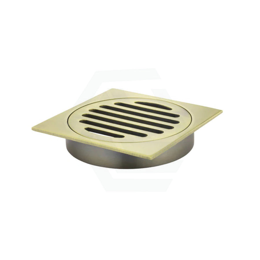 Meir Square Brass Floor Grate Shower Drain 100Mm Outlet Variant Colour Available Tiger Bronze Wastes