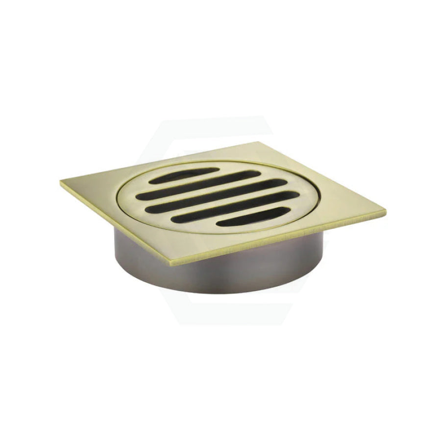 Meir Square Brass Floor Grate Shower Drain 80Mm Outlet Variant Colour Available G#2(Gold) Wastes