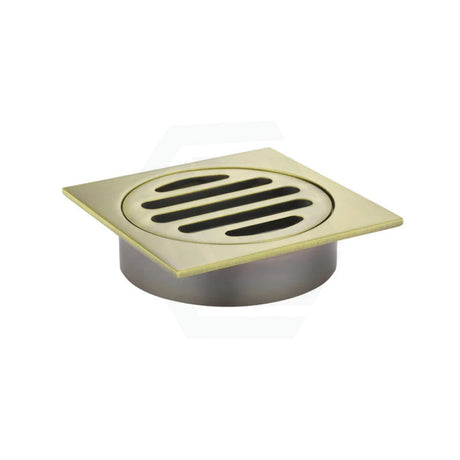 Meir Square Brass Floor Grate Shower Drain 80Mm Outlet Variant Colour Available G#2(Gold) Wastes