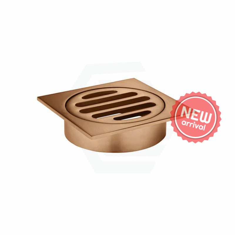 Meir Square Pvd Lustre Bronze Brass Floor Grate Shower Drain 80Mm Outlet Wastes