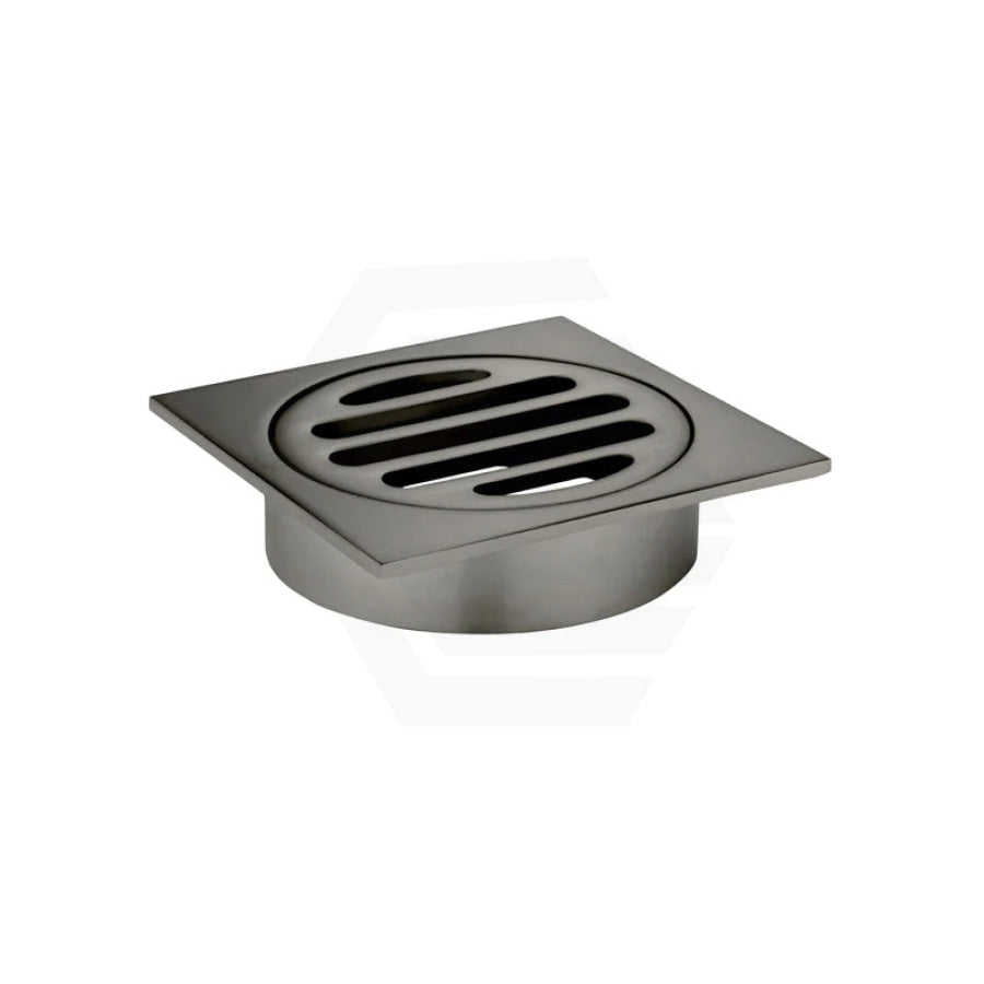 Meir Square Brass Floor Grate Shower Drain 80Mm Outlet Variant Colour Available M#3(Gunmetal Grey)