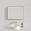 600/750/900mm Led Mirror Square Black Framed Demister Horizontal/Vertical Installation