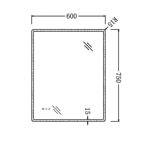 600/750/900/1200Mm Round Angle Frameless Led Wall Mirror Motion Sensor Auto On Light Rim 600X750Mm