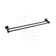 Meir 600Mm Matt Black Square Double Towel Rail Wall Mounted Brass Rails