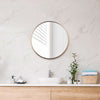 600/800Mm Rose Gold Stainless Steel Framed Round Wall Mirror With Brackets Mirrors