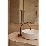 Meir Lustre Bronze Round Gooseneck High-Rise Swivel Hob Spout Basin/Bath Outlet Water Spouts