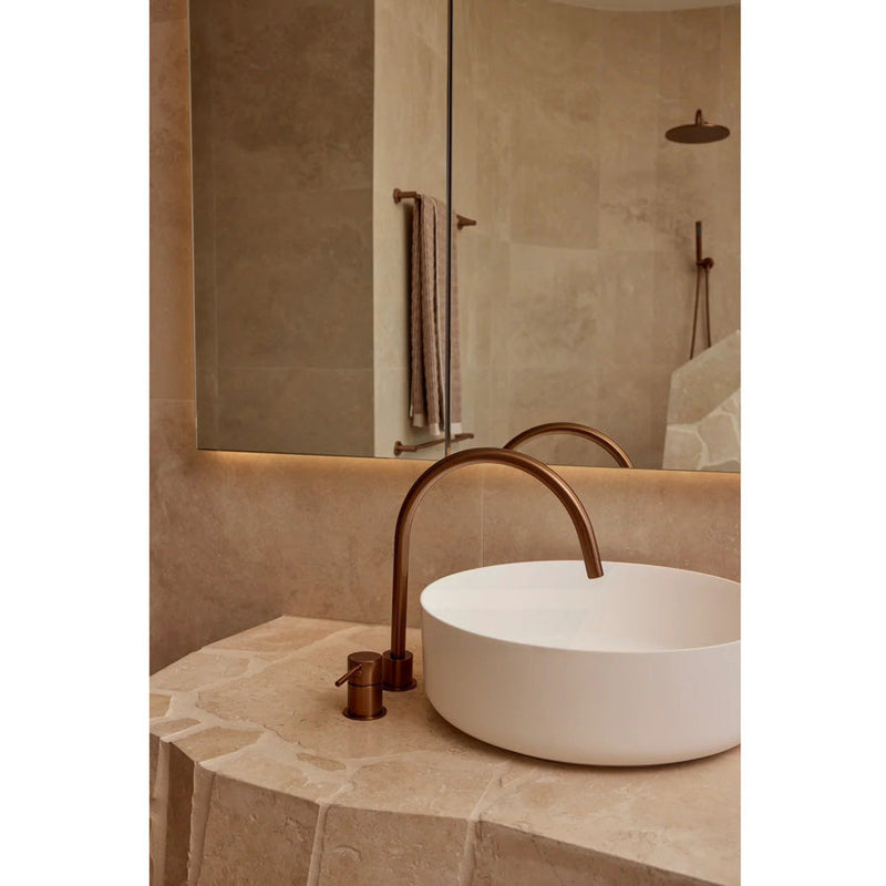 Meir Lustre Bronze Round Gooseneck High-Rise Swivel Hob Spout Basin/Bath Outlet Water Spouts