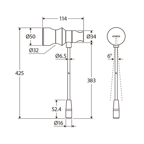 Fienza Chrome Care Push/Pull Slider Suit 32mm Rail Brass