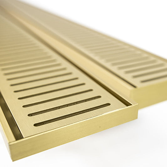 300-3000Mm Lauxes Matte Gold Shower Grate Drain Aluminium Next Generation 14 Any Size Indoor Outdoor