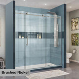 2000-2500X2000Mm Frameless Shower Screen Wall To Sliding Door Brushed Nickel Framed 10Mm Glass 3