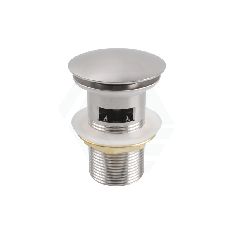 Pop Up Waste With Overflow Adapter Mushroom Brushed Nickel