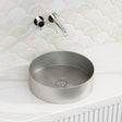 N#1(Nickel) 380X380X110Mm Handmade Round Stainless Steel Above Counter Basin Brushed Nickel Basins