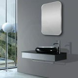 N#1(Nickel) 450/600Mm Brushed Nickel Aluminum Framed Rounded Rectangle Bathroom Wall Mirror