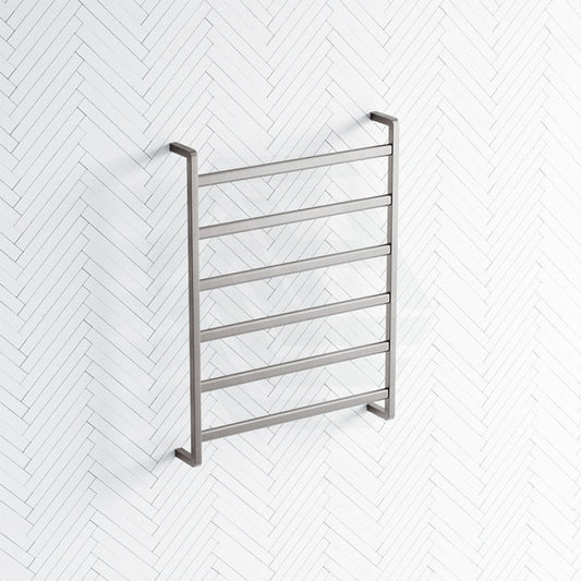 N#1(Nickel) 600 X 800Mm Fienza Koko Heated Towel Rail 6 Square Bars Rails