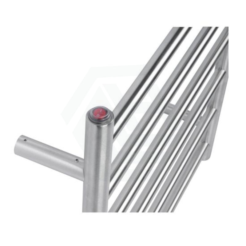 620X600X120Mm Round Brushed Nickel Electric Heated Towel Rack 6 Bars Stainless Steel Rails