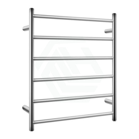 N#1(Nickel) 620X600X120Mm Round Brushed Nickel Electric Heated Towel Rack 6 Bars Stainless Steel