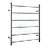 N#1(Nickel) 620X600X120Mm Round Brushed Nickel Electric Heated Towel Rack 6 Bars Stainless Steel