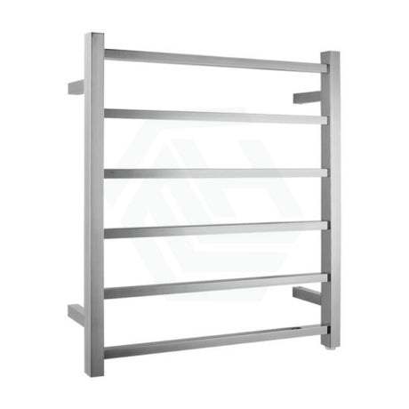 N#1(Nickel) 674X620X120Mm Square Brushed Nickel Electric Heated Towel Rack 6 Bars Rails