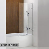 750/805/900Xmm Bathtub Shower Screen Fixed Panel Brushed Nickel Fittings 10Mm Tempered Glass