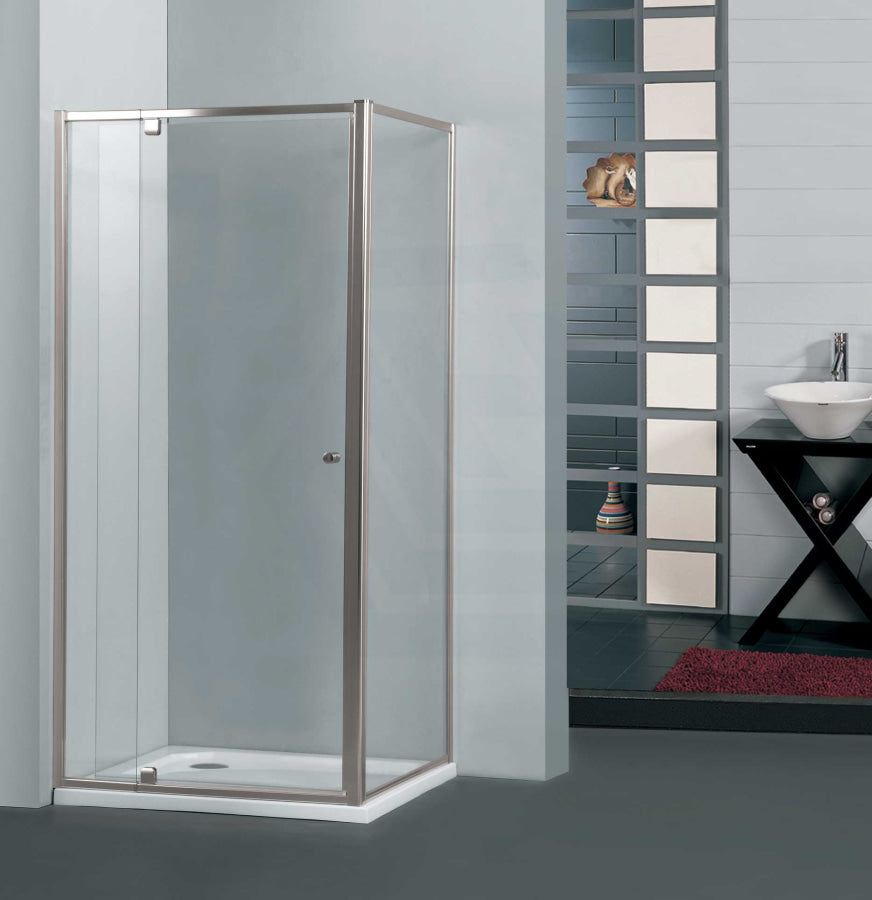 N#1(Nickel) 850-1150X2000Mm Semi-Frameless L Shape Shower Screen Pivot Door With Return Panel