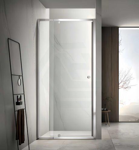 N#1(Nickel) 850-1150X2000Mm Semi-Frameless Shower Screen Pivot Door Wall To Brushed Nickel Fittings