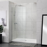 900/1000/1200X2000Mm Frameless Shower Screen Single Door Fixed Panel 10Mm Glass Brushed Nickel