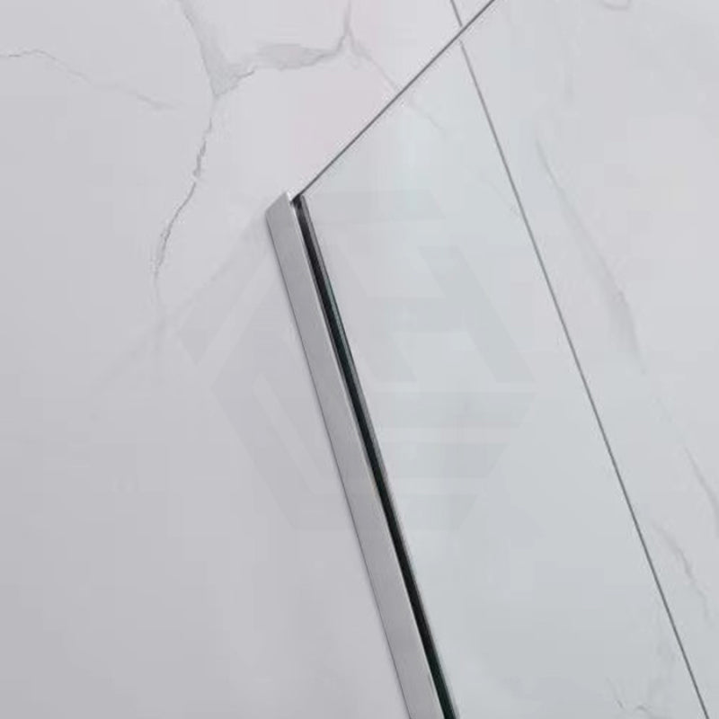 900/1000/1200X2000Mm Frameless Shower Screen Single Door Fixed Panel 10Mm Glass Brushed Nickel