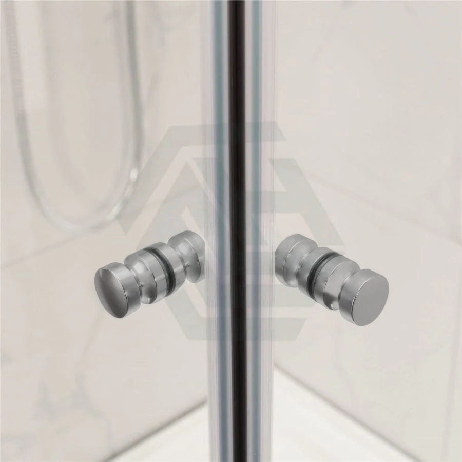 N#1(Nickel) 900-1200Mm Square / Rectangle Shower Screen Brushed Nickel Semi-Frameless Double Sliding