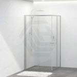 N#1(Nickel) 900-1200Mm Square / Rectangle Shower Screen Brushed Nickel Semi-Frameless Double Sliding