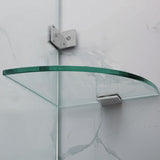 940-1425Mm Frameless Wall To Shower Screen Door Hung With Fix Panel In Brushed Nickel Fittings 10Mm