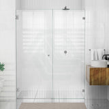 940-1425Mm Frameless Wall To Shower Screen Door Hung With Fix Panel In Brushed Nickel Fittings 10Mm