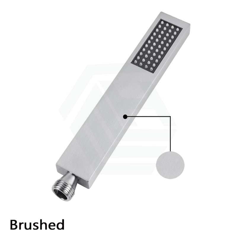 Brushed Nickel Brass Square Handheld Shower Spray Head Bathroom Products