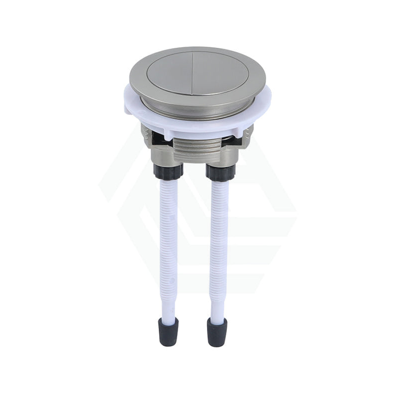 Brushed Nickel Round Dual Flush Toilet Water Tank Press Button For About 46Mm Cistern Lid Hole