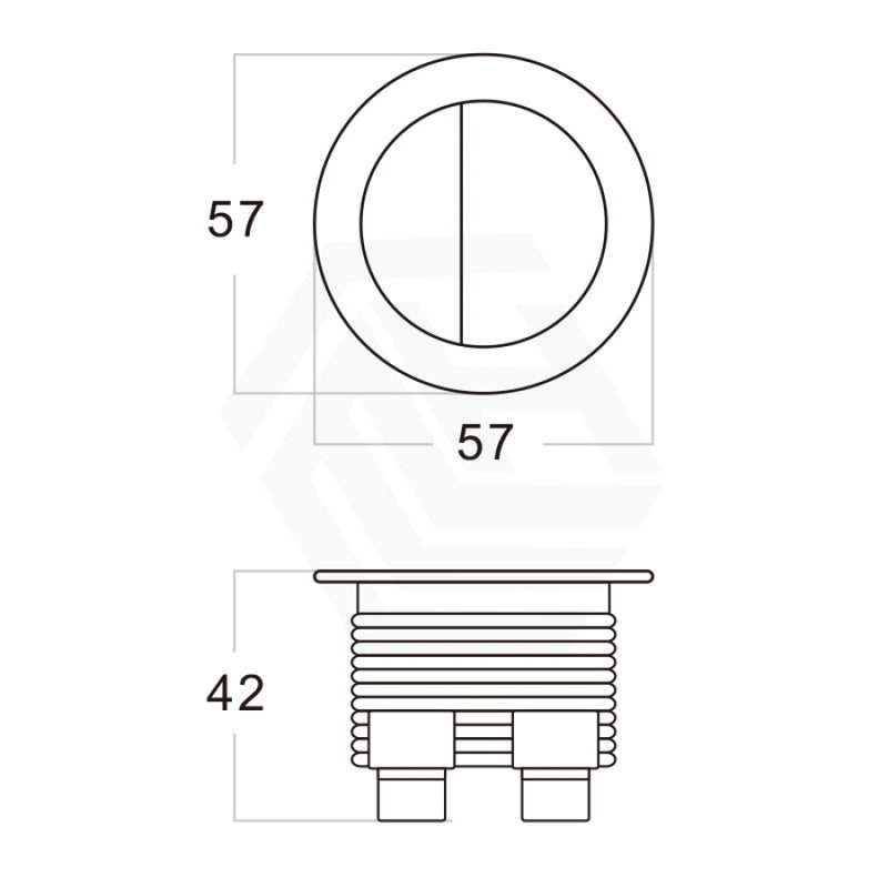 Brushed Nickel Round Dual Flush Toilet Water Tank Press Button For About 46Mm Cistern Lid Hole