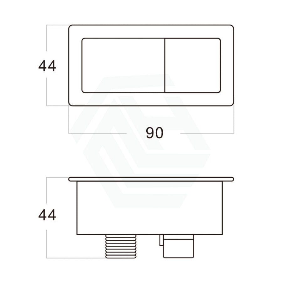 Brushed Nickel Square Dual Flush Toilet Water Tank Press Button For Cistern Lid Hole